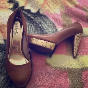 Tan high heels